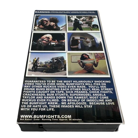Vintage 2001 Bumfights Cause For Concern Volume 1 VHS OOP Rare Out of Print - Picture 2 of 5